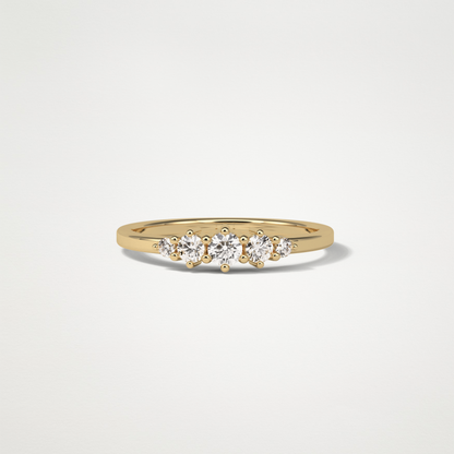 5 Stone Wedding Band – Solid Gold Elegant and Timeless Design