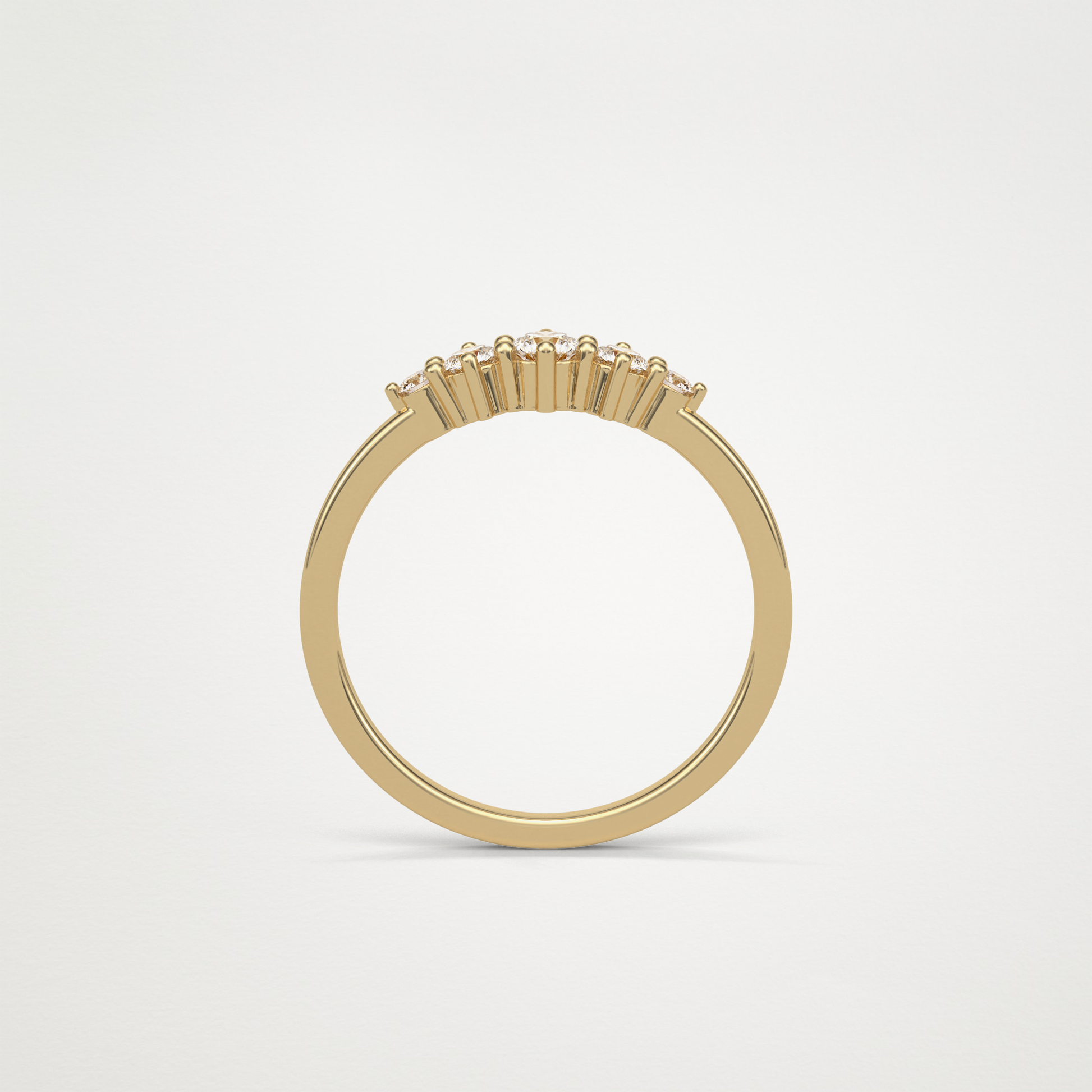 5 Stone Wedding Band – Solid Gold Elegant and Timeless Design