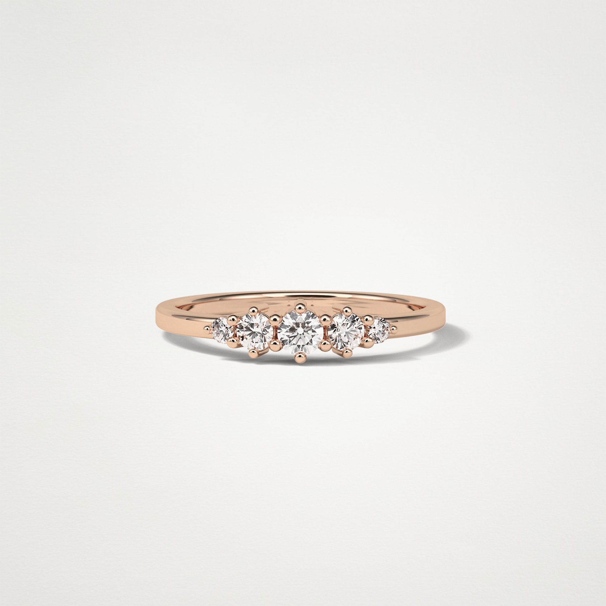 5 Stone Wedding Band – Solid Gold Elegant and Timeless Design