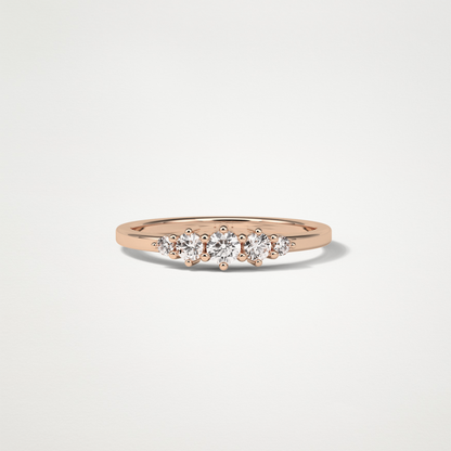5 Stone Wedding Band – Solid Gold Elegant and Timeless Design