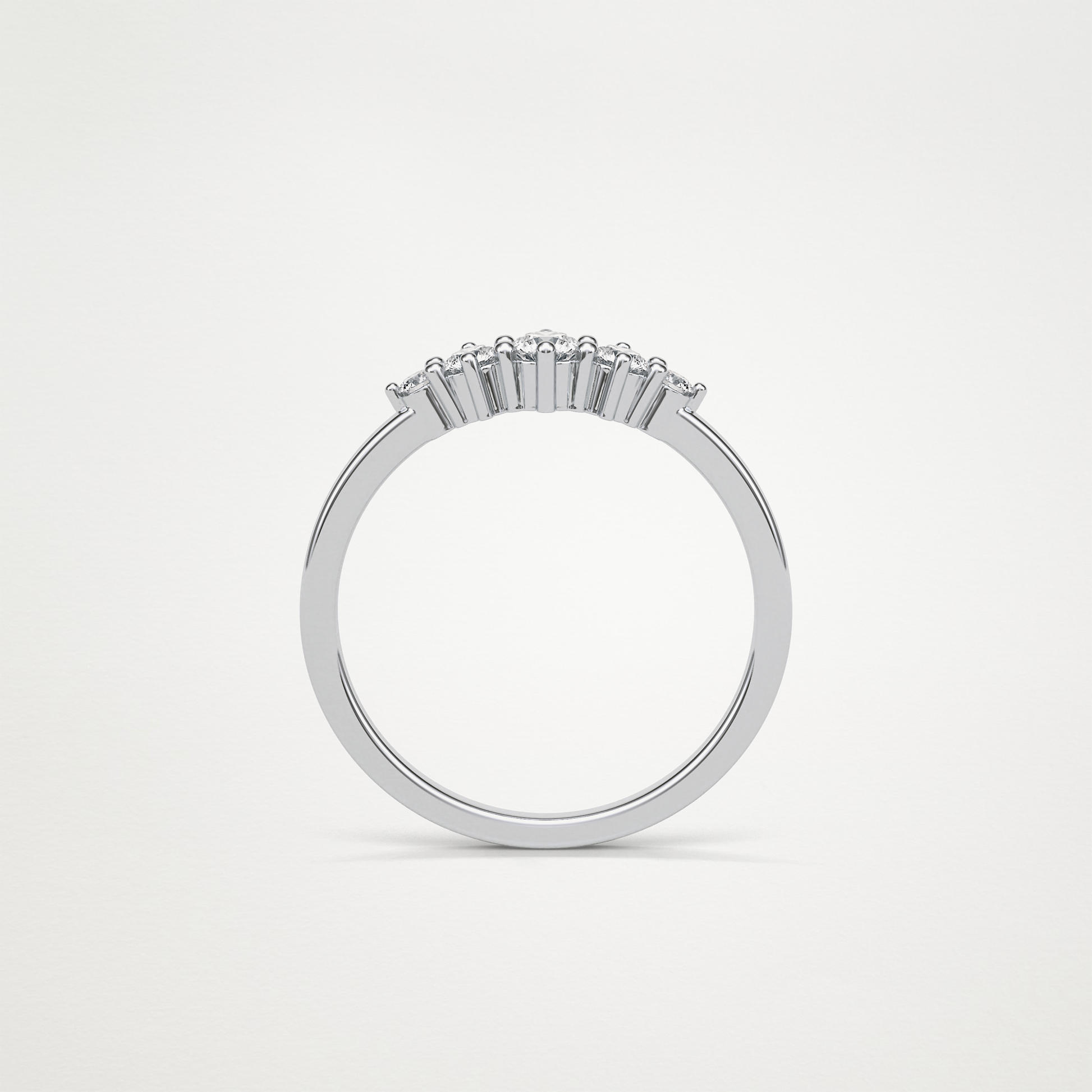 5 Stone Wedding Band – Solid Gold Elegant and Timeless Design