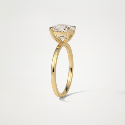 Oval Solitaire Engagement Ring – 1.91 CT Lab-Created Brilliance in 10K/14K/18K Gold