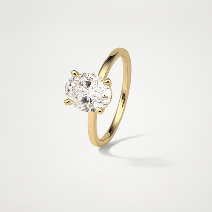 Oval Solitaire Engagement Ring – 1.91 CT Lab-Created Brilliance in 10K/14K/18K Gold