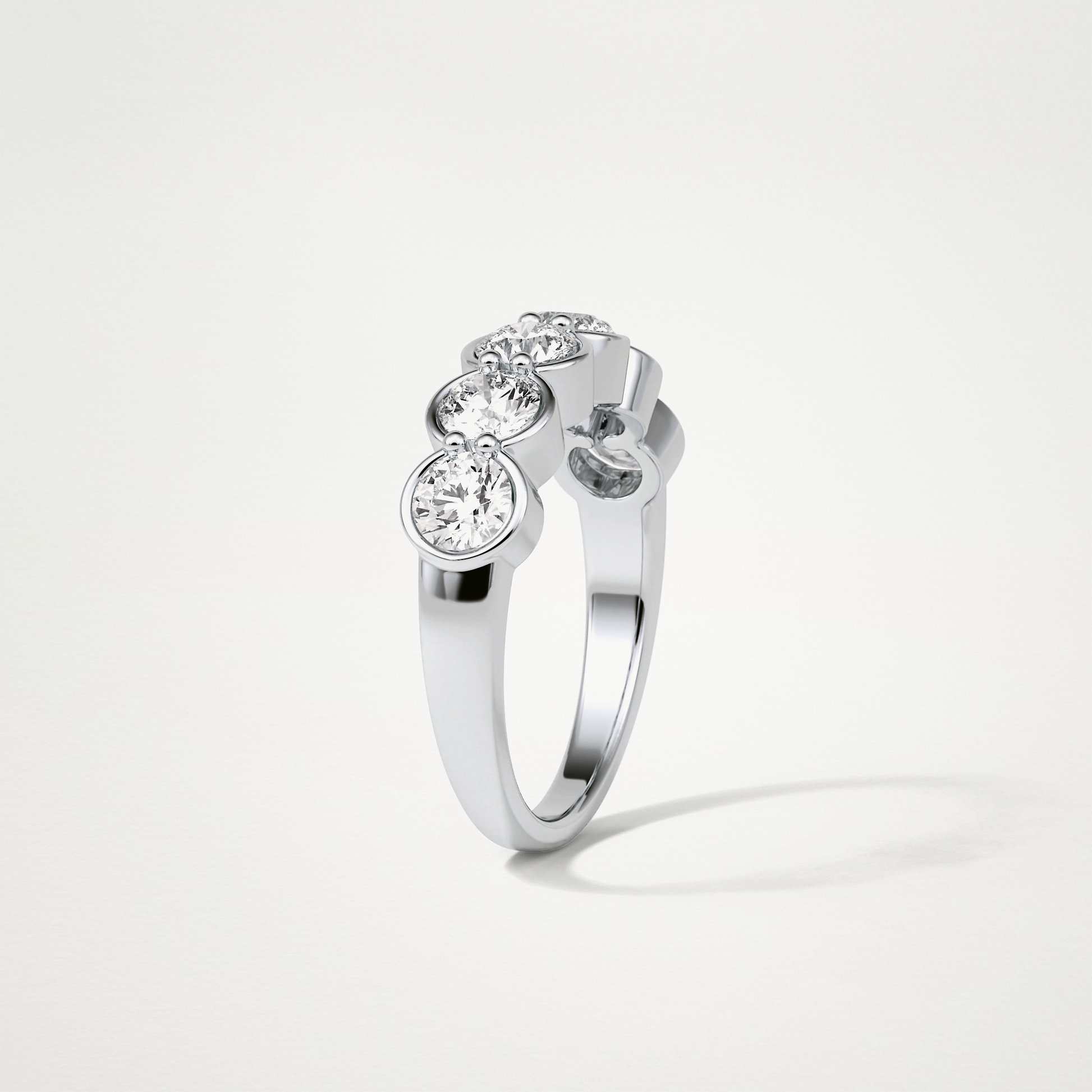 1.36 TCW Round Bezel Half Eternity Wedding Band – Solid Gold Elegant and Timeless Design