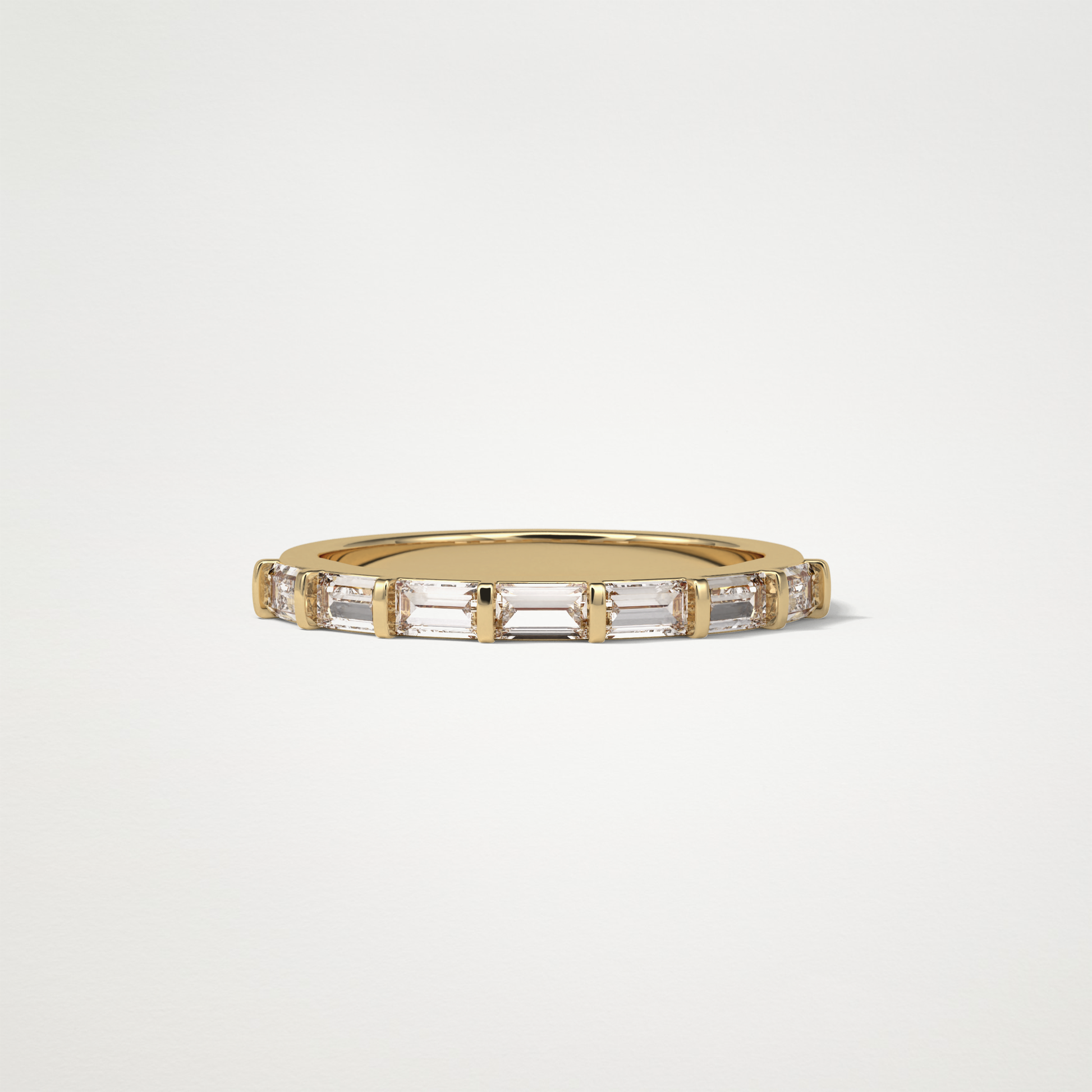 0.56 TCW Baguette Half Eternity Wedding Band – Solid Gold Elegant and Timeless Design