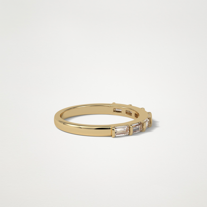 0.56 TCW Baguette Half Eternity Wedding Band – Solid Gold Elegant and Timeless Design