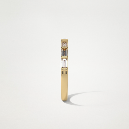 0.56 TCW Baguette Half Eternity Wedding Band – Solid Gold Elegant and Timeless Design