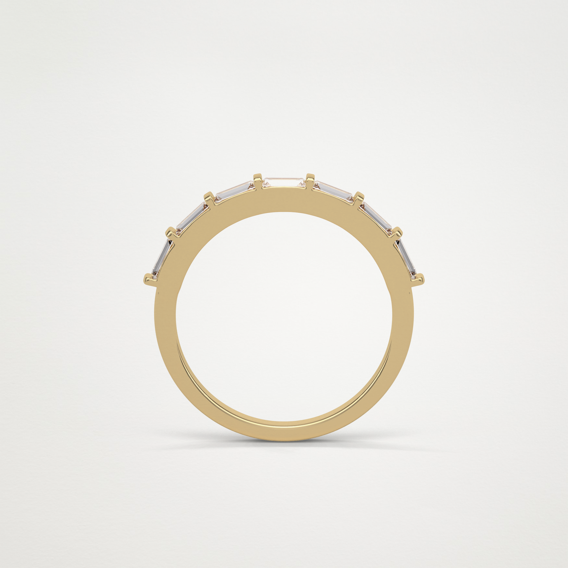 0.56 TCW Baguette Half Eternity Wedding Band – Solid Gold Elegant and Timeless Design