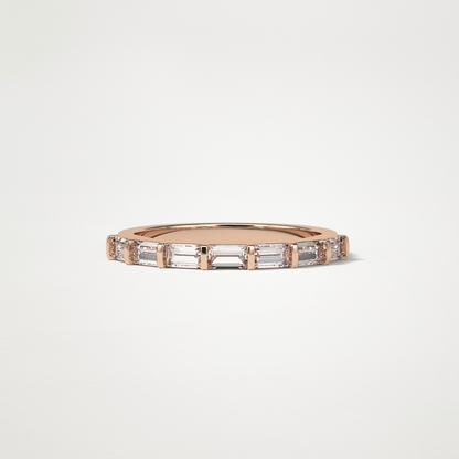 0.56 TCW Baguette Half Eternity Wedding Band – Solid Gold Elegant and Timeless Design