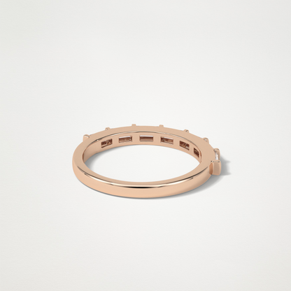 0.56 TCW Baguette Half Eternity Wedding Band – Solid Gold Elegant and Timeless Design