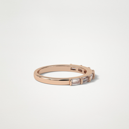 0.56 TCW Baguette Half Eternity Wedding Band – Solid Gold Elegant and Timeless Design