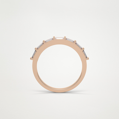 0.56 TCW Baguette Half Eternity Wedding Band – Solid Gold Elegant and Timeless Design