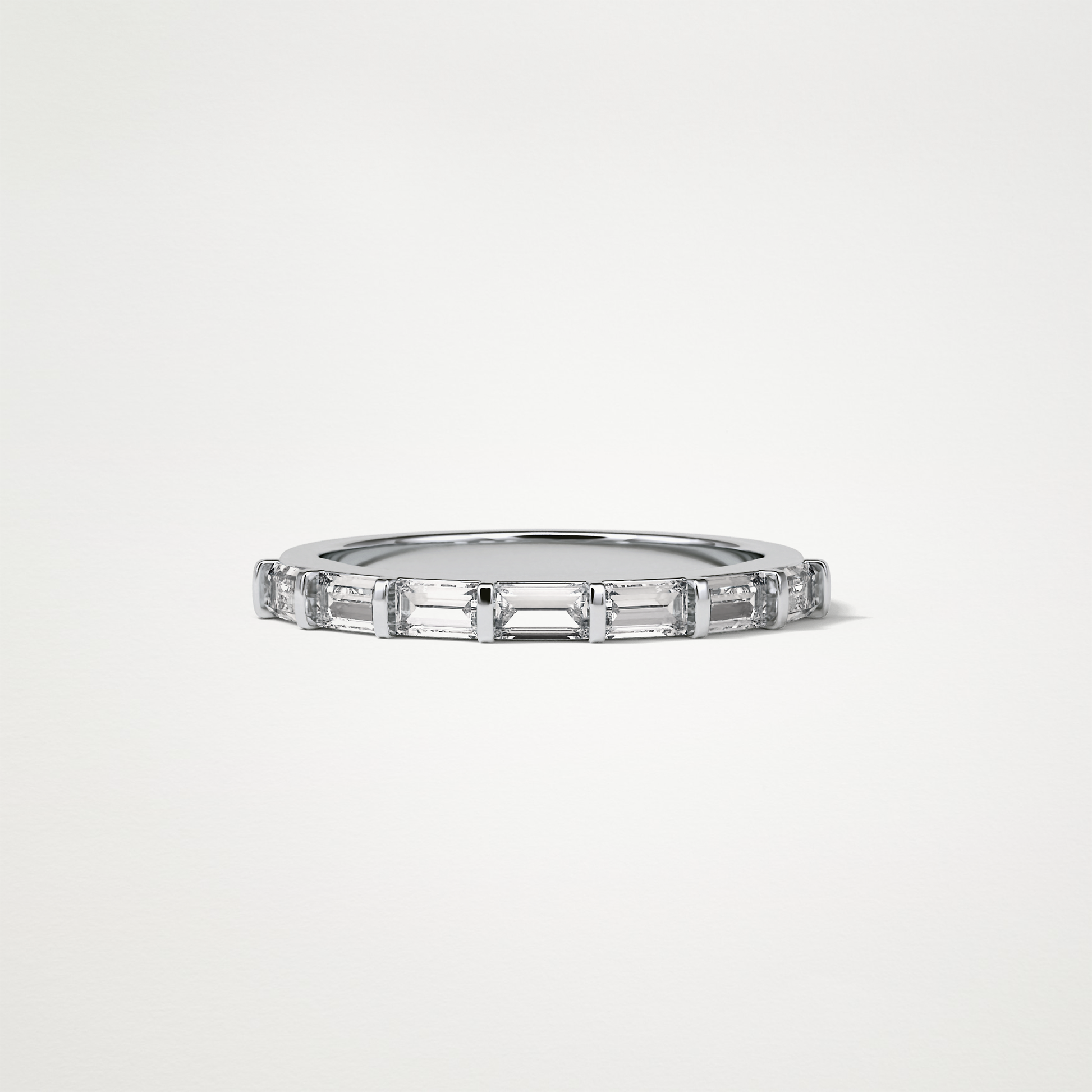 0.56 TCW Baguette Half Eternity Wedding Band – Solid Gold Elegant and Timeless Design