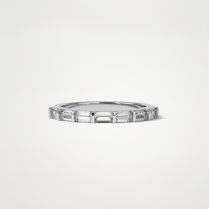 0.56 TCW Baguette Half Eternity Wedding Band – Solid Gold Elegant and Timeless Design