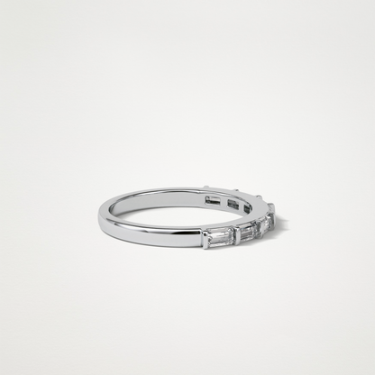 0.56 TCW Baguette Half Eternity Wedding Band – Solid Gold Elegant and Timeless Design