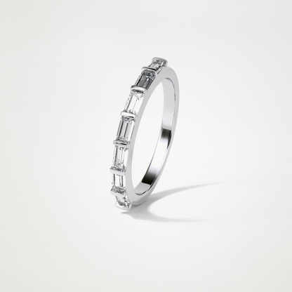 0.56 TCW Baguette Half Eternity Wedding Band – Solid Gold Elegant and Timeless Design