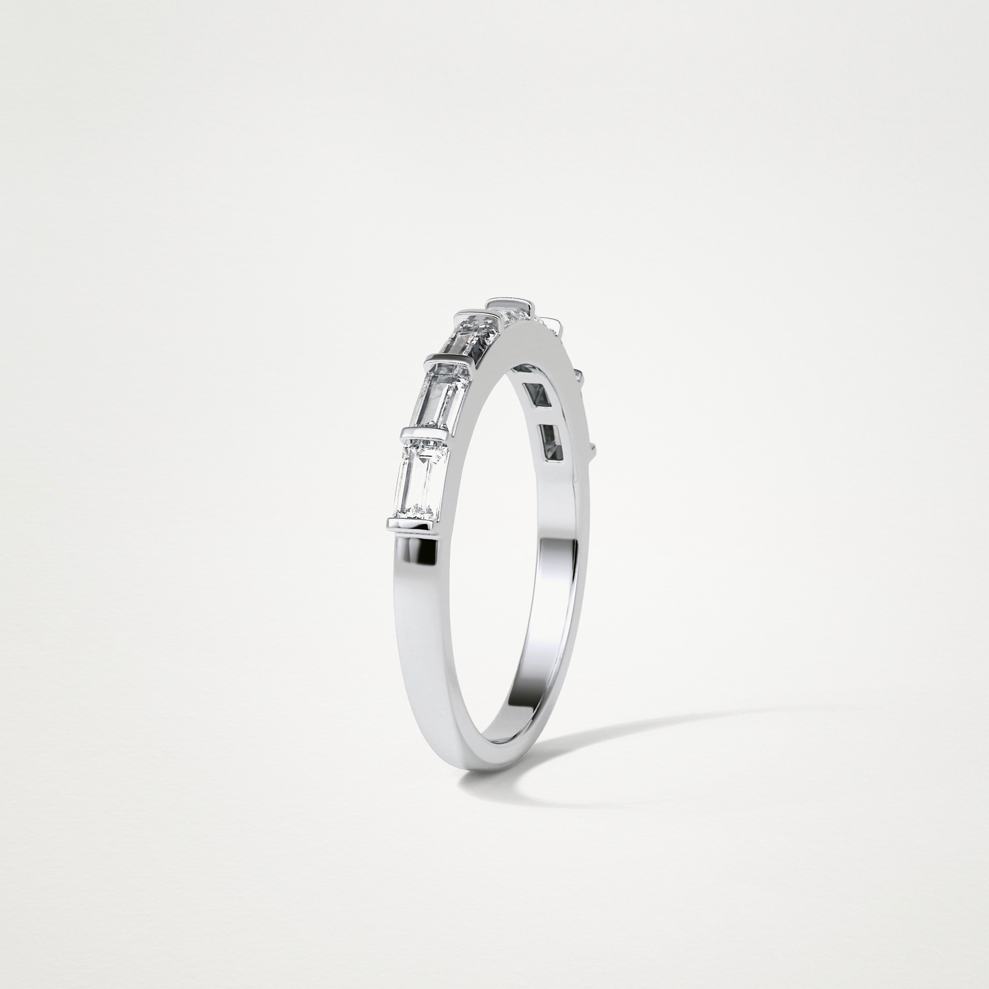 0.56 TCW Baguette Half Eternity Wedding Band – Solid Gold Elegant and Timeless Design