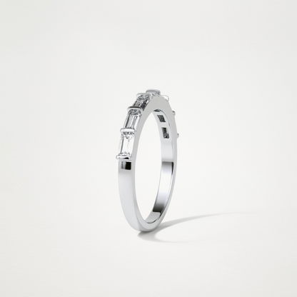 0.56 TCW Baguette Half Eternity Wedding Band – Solid Gold Elegant and Timeless Design