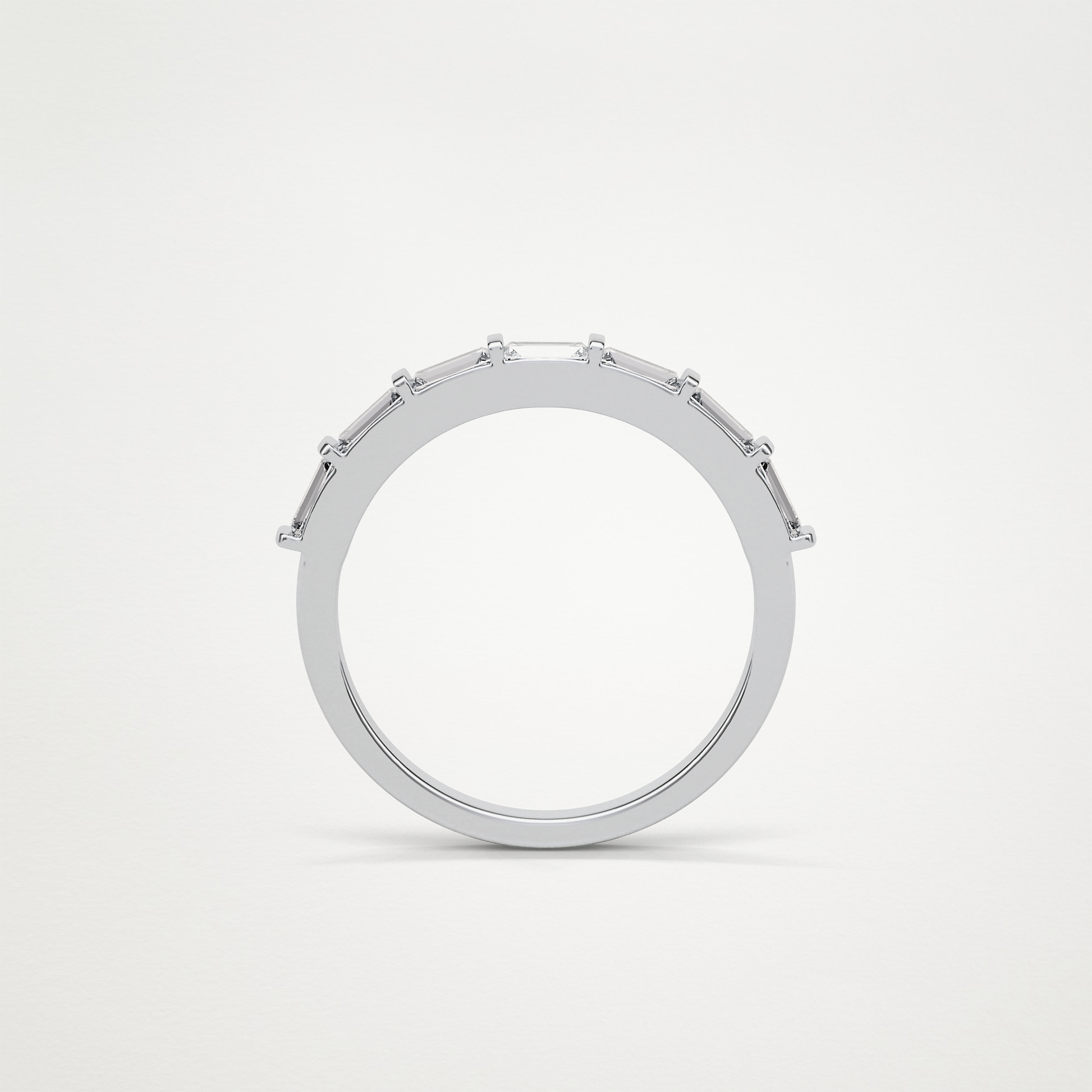 0.56 TCW Baguette Half Eternity Wedding Band – Solid Gold Elegant and Timeless Design