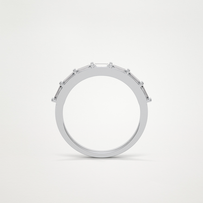 0.56 TCW Baguette Half Eternity Wedding Band – Solid Gold Elegant and Timeless Design