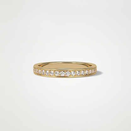 0.3 TCW Round Half Eternity Wedding Band – Solid Gold Elegant and Timeless Design