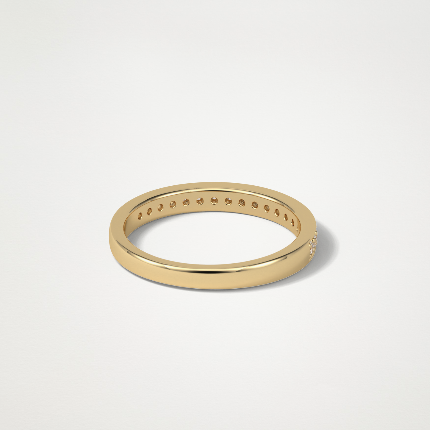 0.3 TCW Round Half Eternity Wedding Band – Solid Gold Elegant and Timeless Design