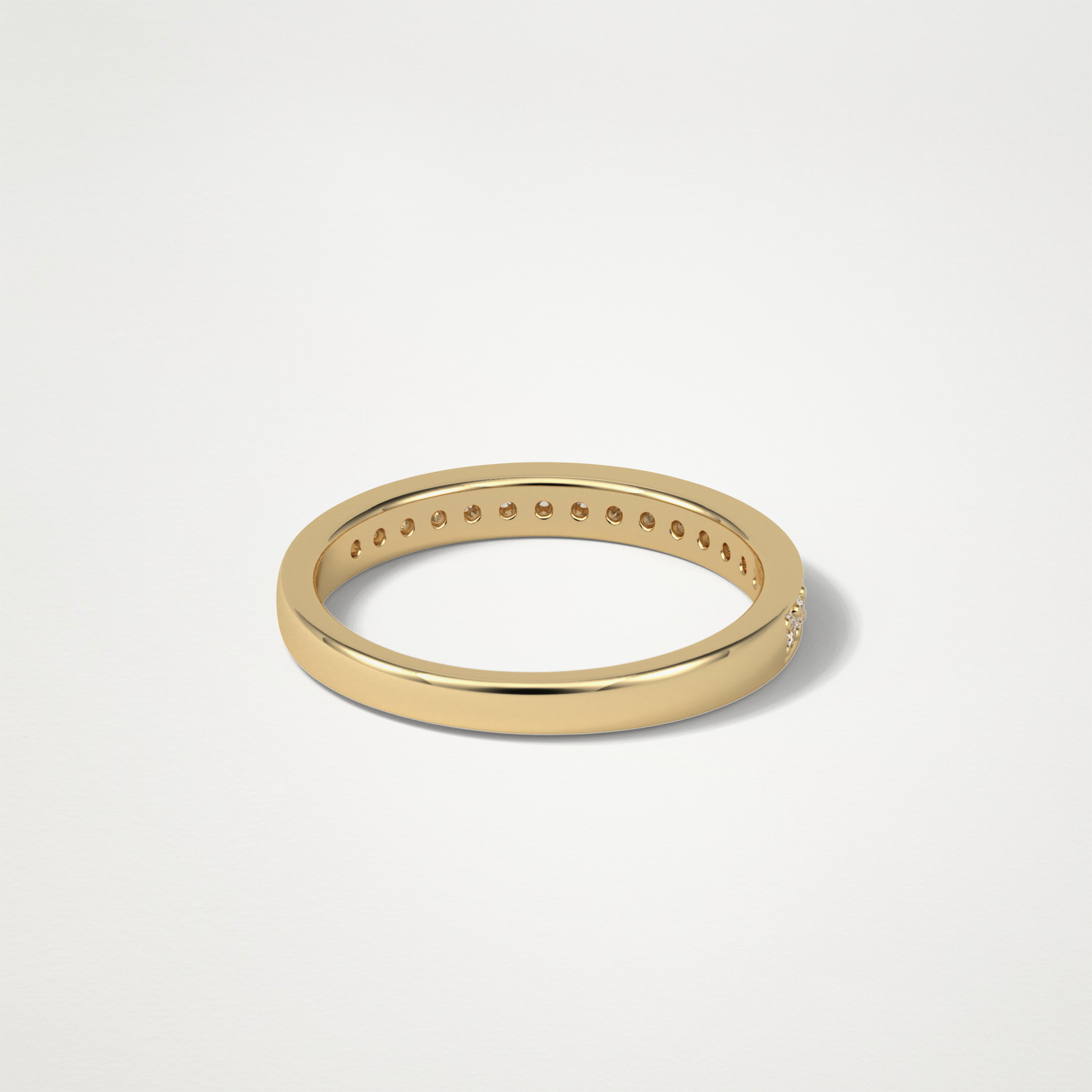 0.3 TCW Round Half Eternity Wedding Band – Solid Gold Elegant and Timeless Design