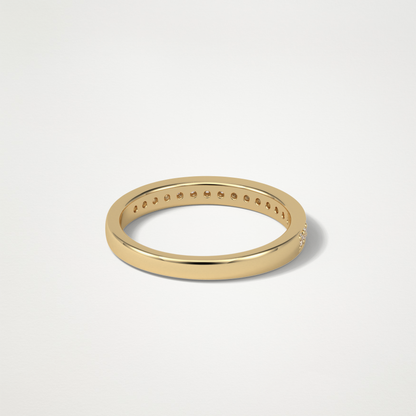 0.3 TCW Round Half Eternity Wedding Band – Solid Gold Elegant and Timeless Design