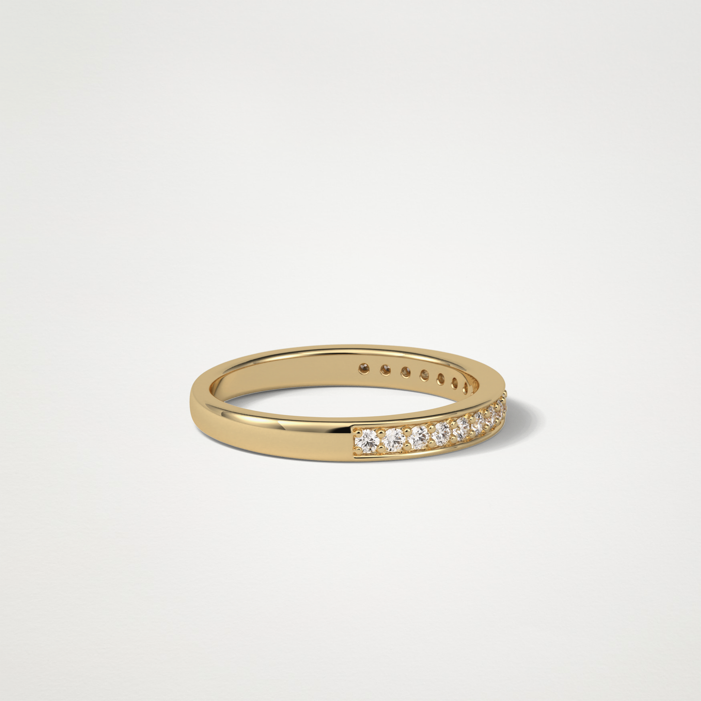 0.3 TCW Round Half Eternity Wedding Band – Solid Gold Elegant and Timeless Design