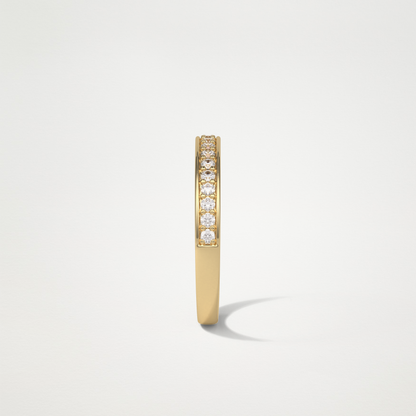 0.3 TCW Round Half Eternity Wedding Band – Solid Gold Elegant and Timeless Design