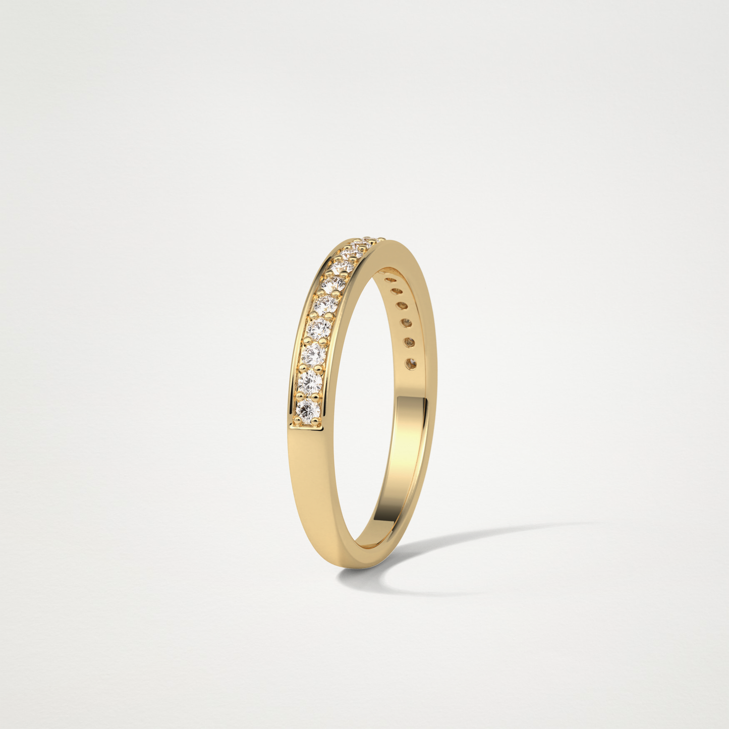 0.3 TCW Round Half Eternity Wedding Band – Solid Gold Elegant and Timeless Design