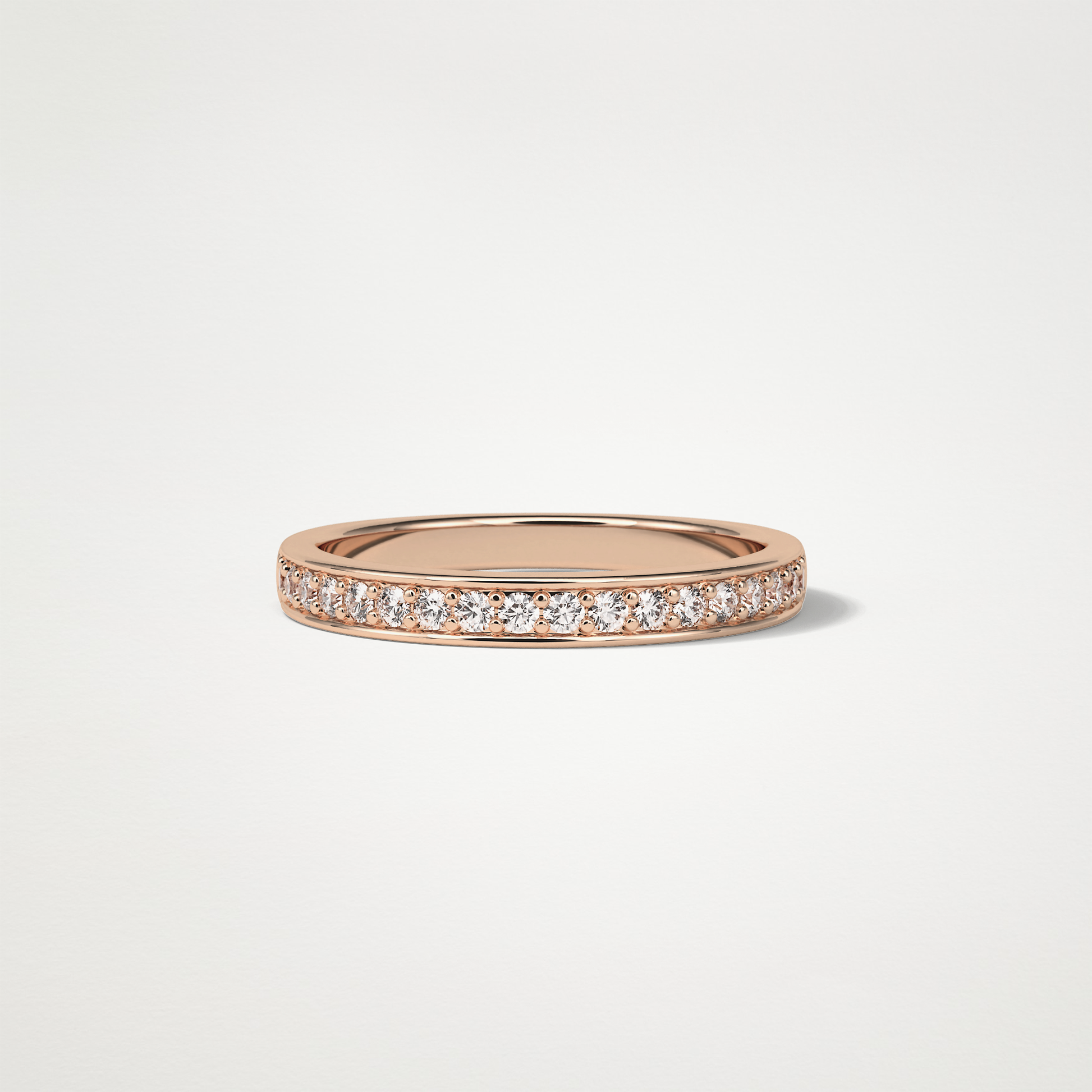 0.3 TCW Round Half Eternity Wedding Band – Solid Gold Elegant and Timeless Design