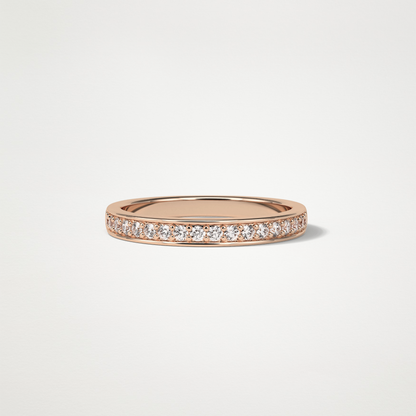 0.3 TCW Round Half Eternity Wedding Band – Solid Gold Elegant and Timeless Design