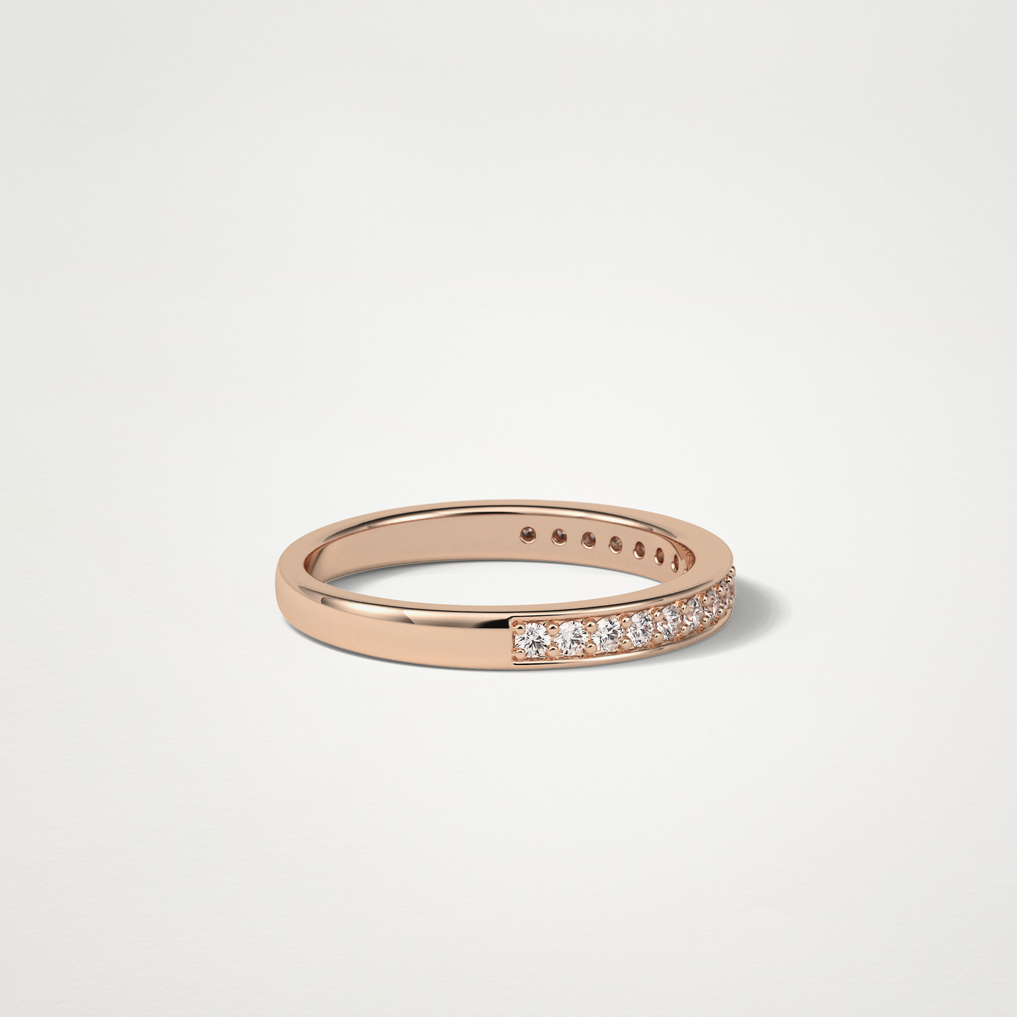 0.3 TCW Round Half Eternity Wedding Band – Solid Gold Elegant and Timeless Design