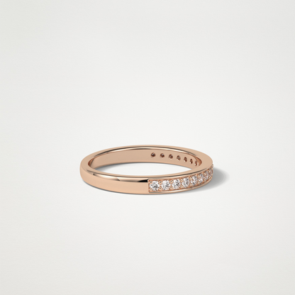 0.3 TCW Round Half Eternity Wedding Band – Solid Gold Elegant and Timeless Design