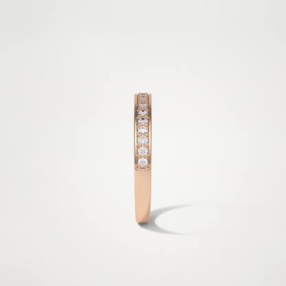 0.3 TCW Round Half Eternity Wedding Band – Solid Gold Elegant and Timeless Design