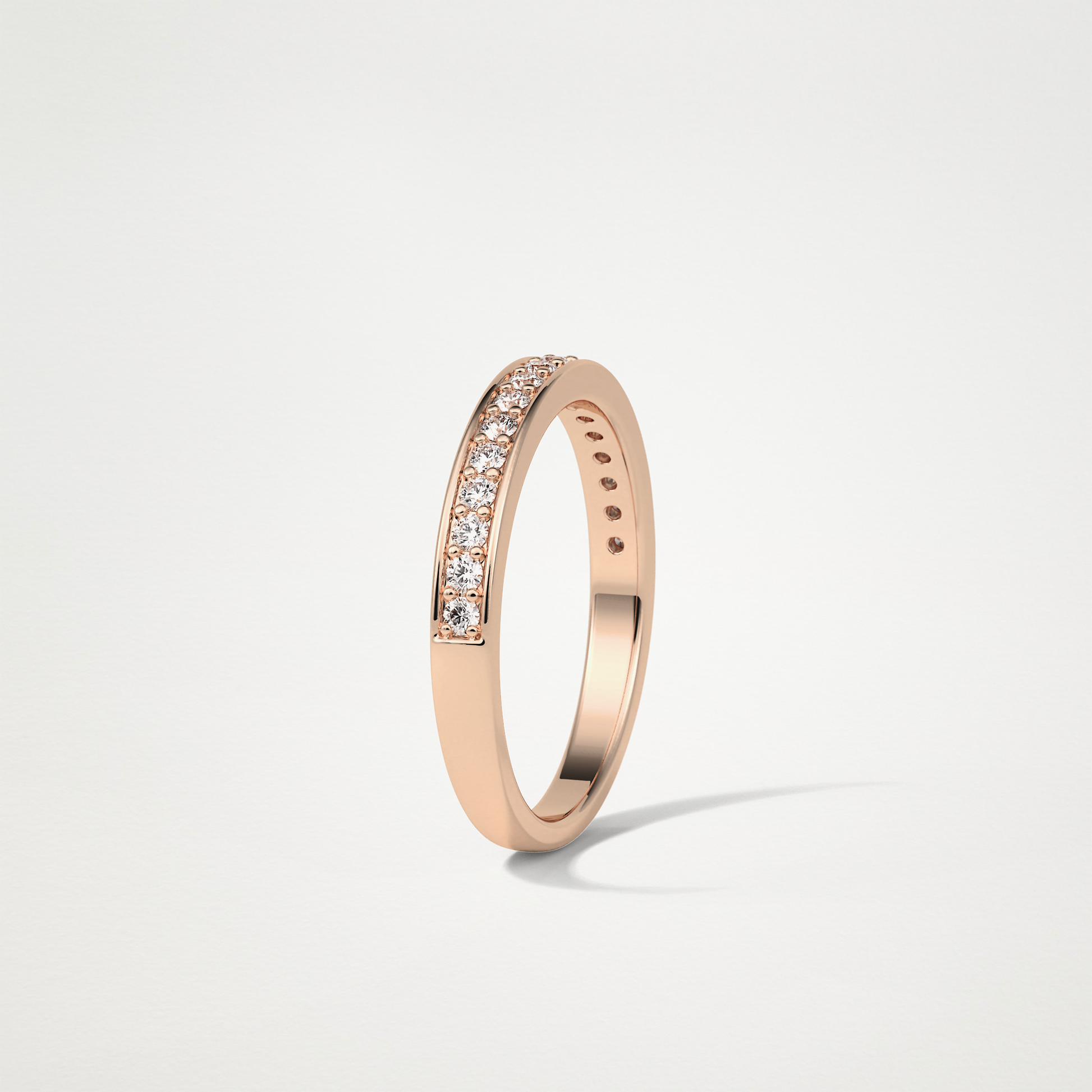 0.3 TCW Round Half Eternity Wedding Band – Solid Gold Elegant and Timeless Design
