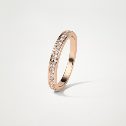 0.3 TCW Round Half Eternity Wedding Band – Solid Gold Elegant and Timeless Design