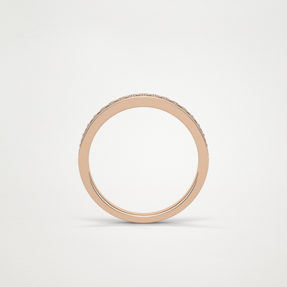 0.3 TCW Round Half Eternity Wedding Band – Solid Gold Elegant and Timeless Design