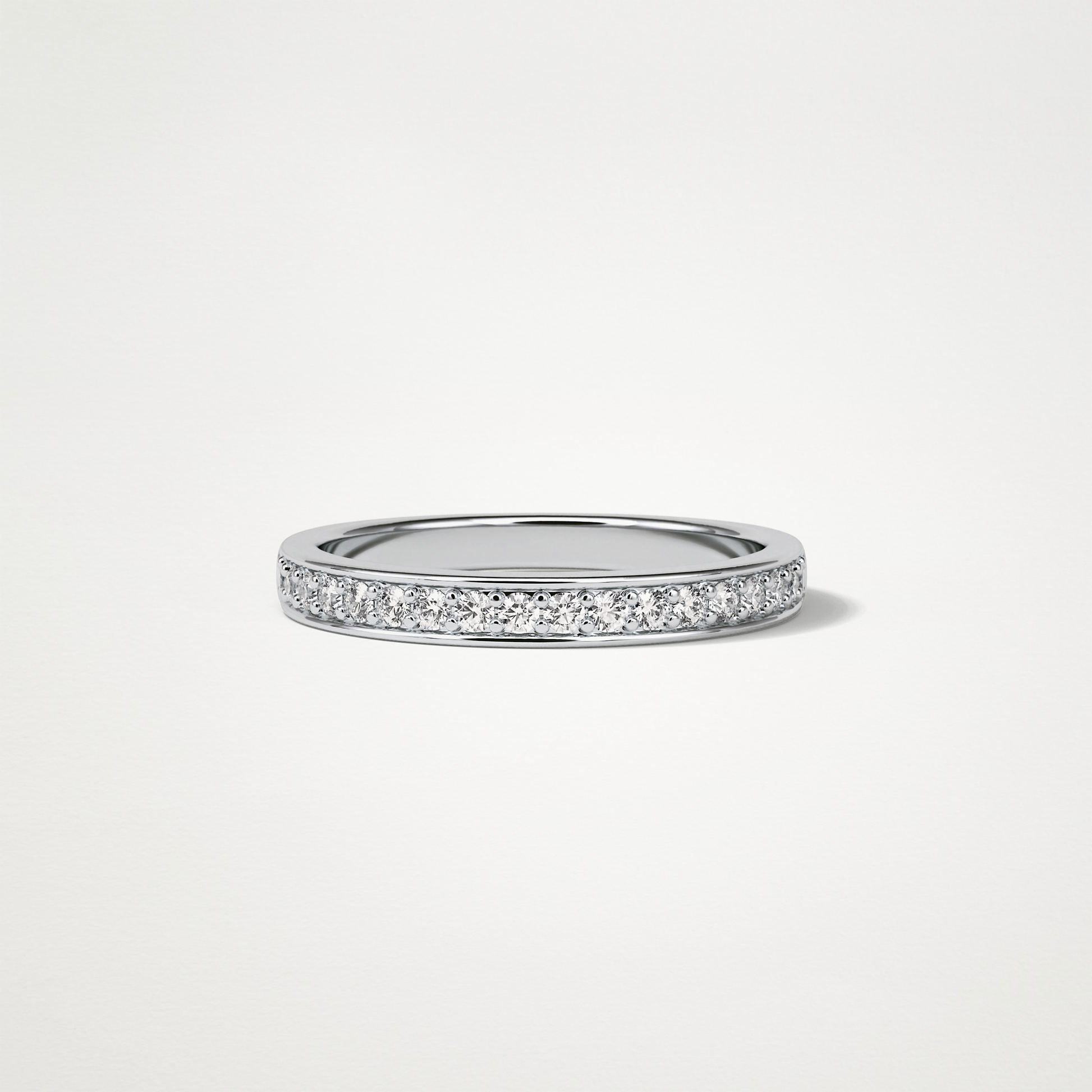 0.3 TCW Round Half Eternity Wedding Band – Solid Gold Elegant and Timeless Design