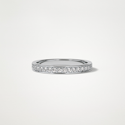 0.3 TCW Round Half Eternity Wedding Band – Solid Gold Elegant and Timeless Design
