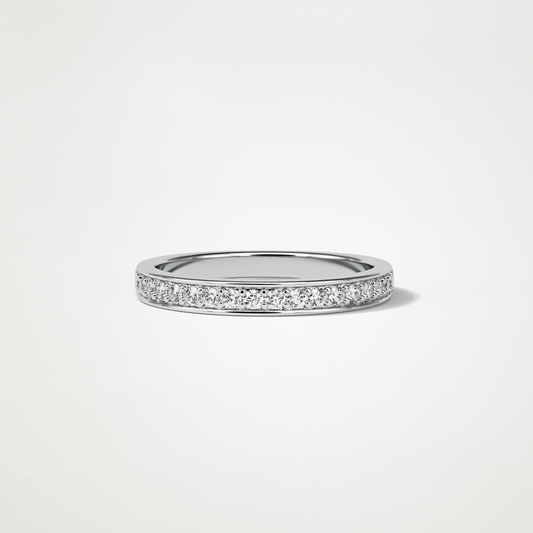 0.3 TCW Round Half Eternity Wedding Band – Solid Gold Elegant and Timeless Design