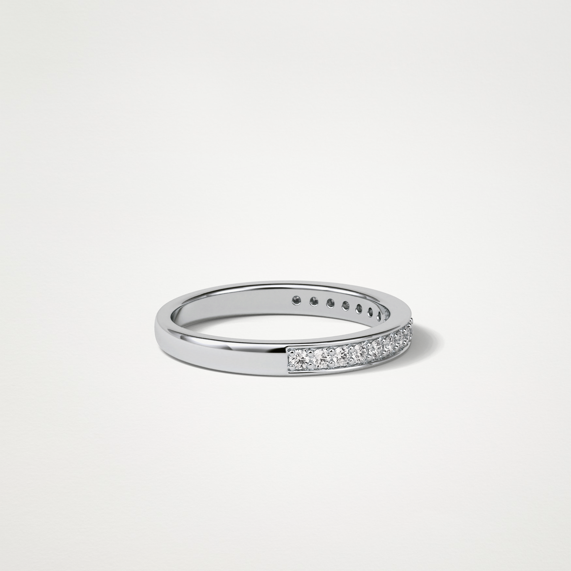 0.3 TCW Round Half Eternity Wedding Band – Solid Gold Elegant and Timeless Design