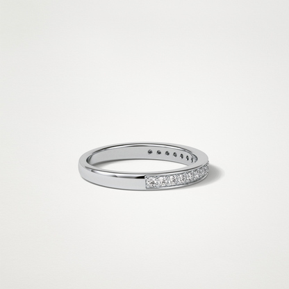 0.3 TCW Round Half Eternity Wedding Band – Solid Gold Elegant and Timeless Design
