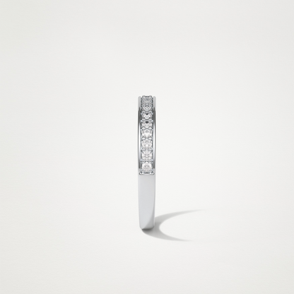 0.3 TCW Round Half Eternity Wedding Band – Solid Gold Elegant and Timeless Design