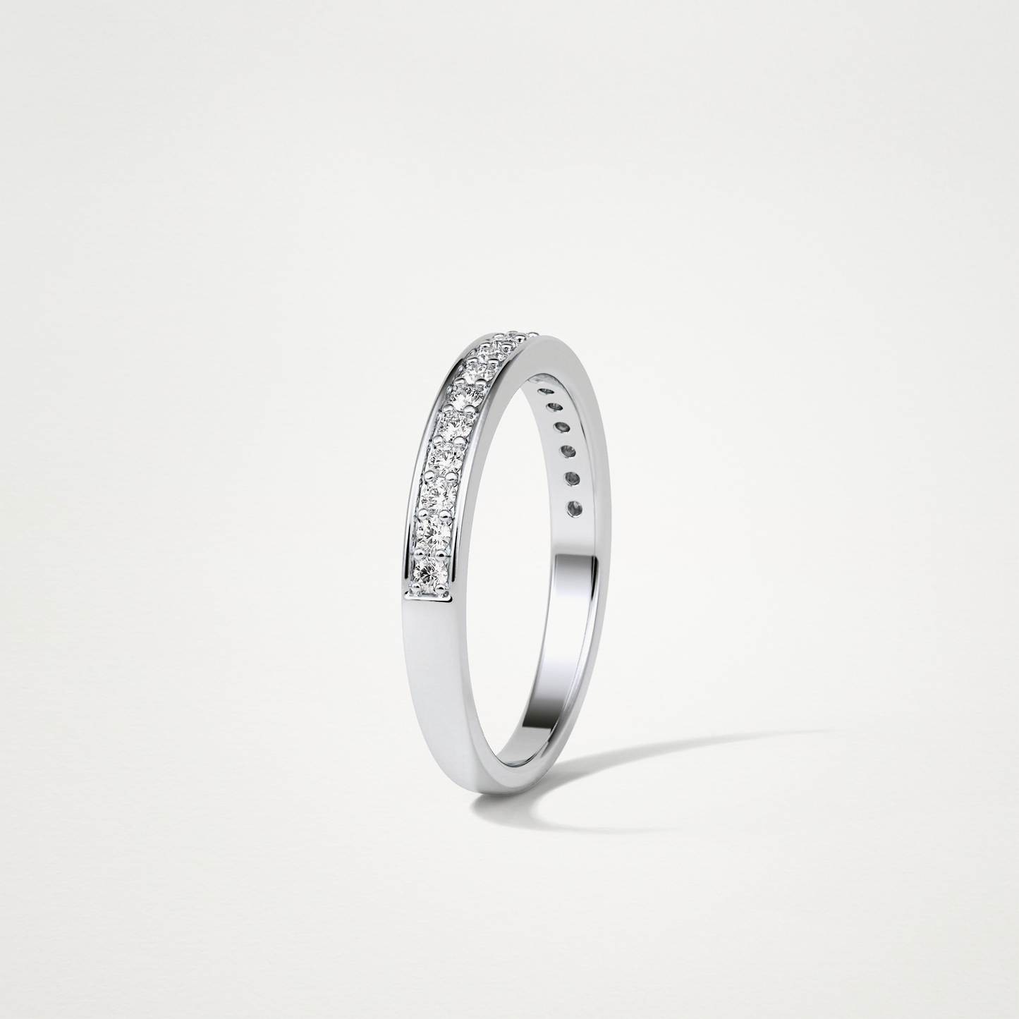 0.3 TCW Round Half Eternity Wedding Band – Solid Gold Elegant and Timeless Design