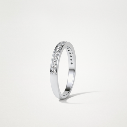 0.3 TCW Round Half Eternity Wedding Band – Solid Gold Elegant and Timeless Design