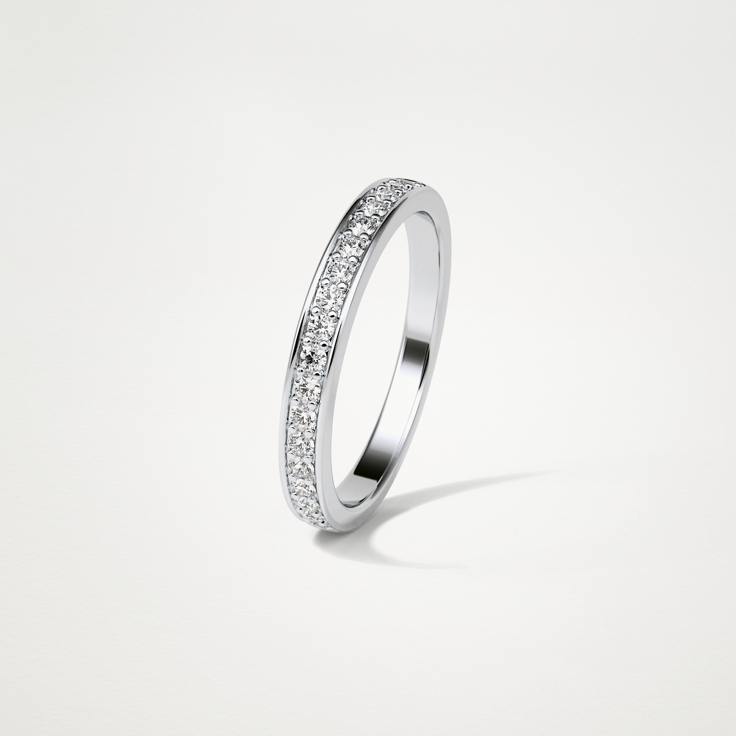 0.3 TCW Round Half Eternity Wedding Band – Solid Gold Elegant and Timeless Design