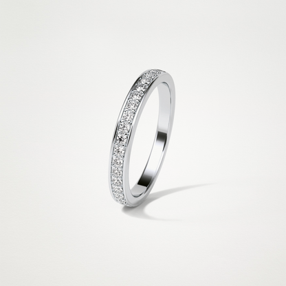0.3 TCW Round Half Eternity Wedding Band – Solid Gold Elegant and Timeless Design