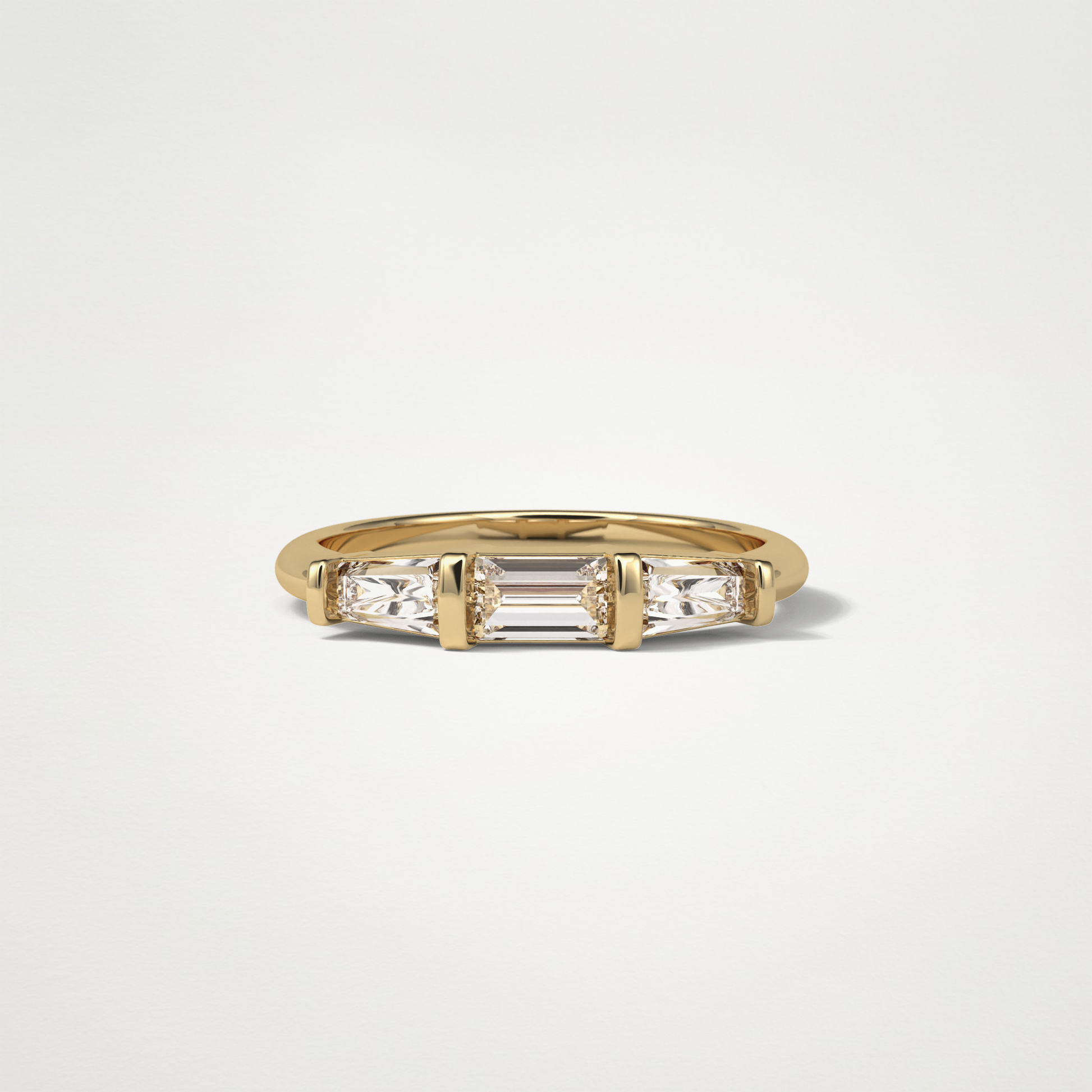 3 Stone Wedding Band – Solid Gold Elegant and Timeless Design